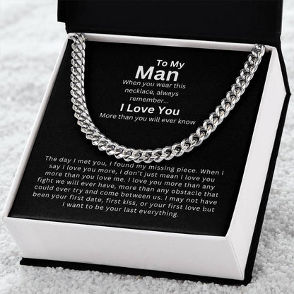 To My Man | My Missing Piece - Cuban Link Chain
