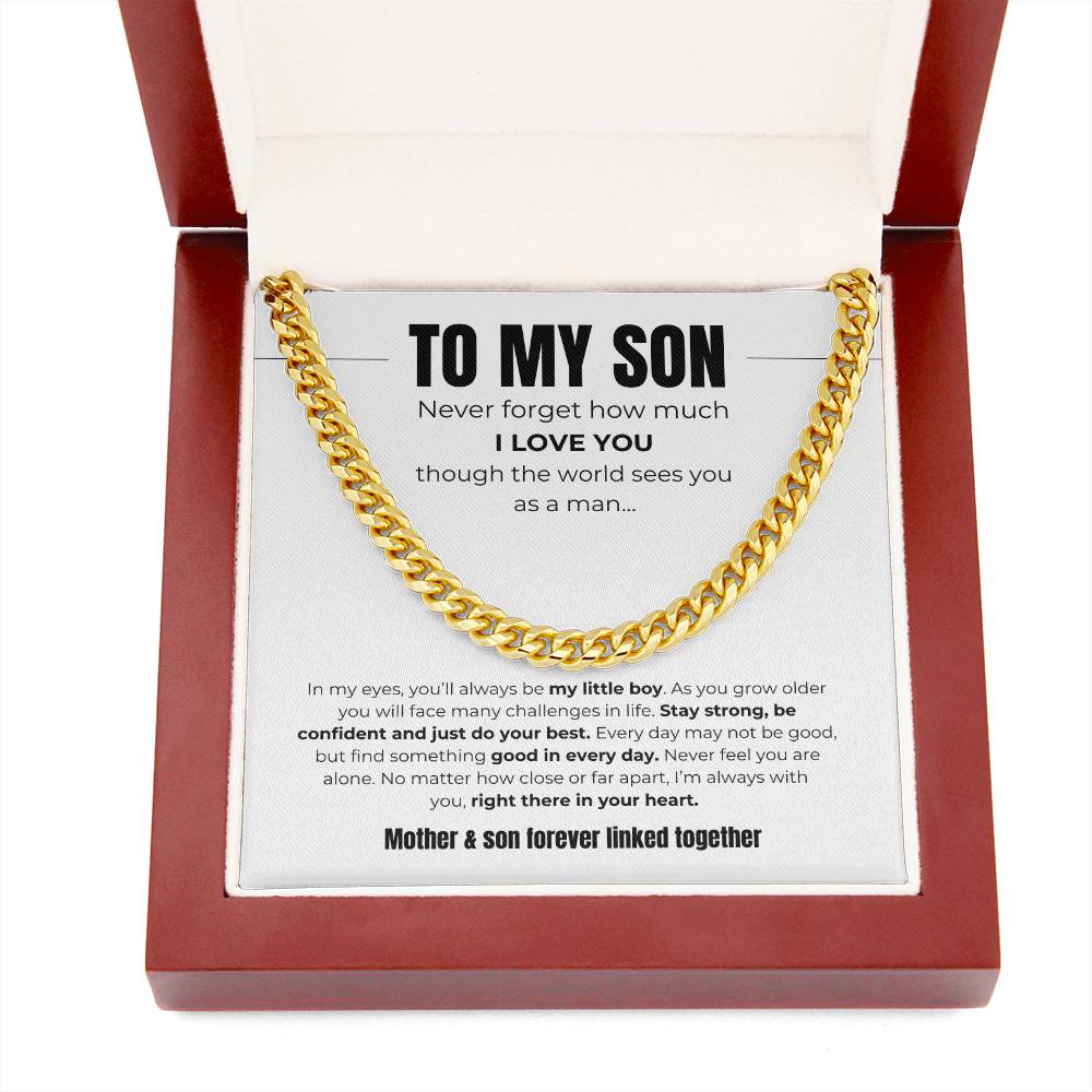 To My Son | Forever Linked Together | Cuban Link Chain