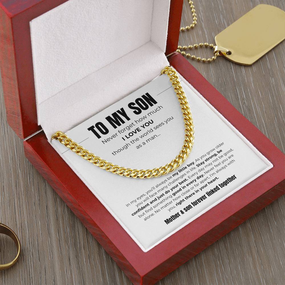 To My Son | Forever Linked Together | Cuban Link Chain