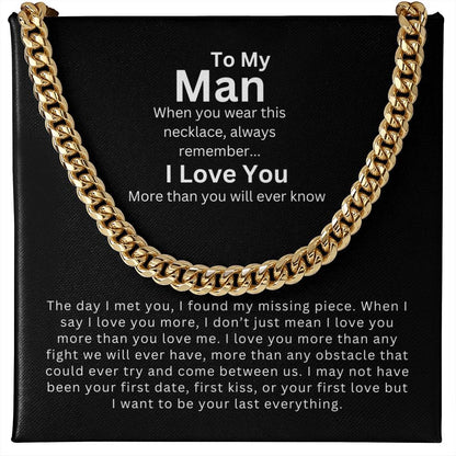 To My Man | My Missing Piece - Cuban Link Chain