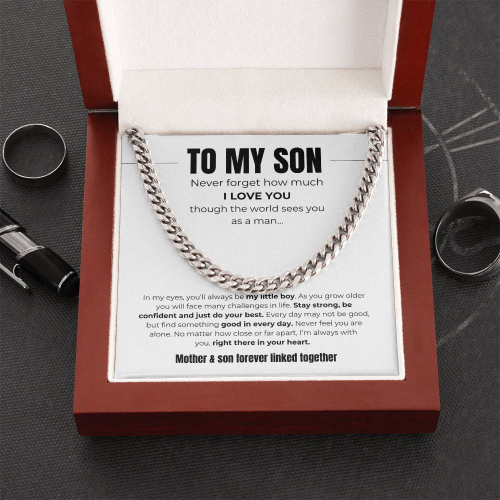 To My Son | Forever Linked Together | Cuban Link Chain