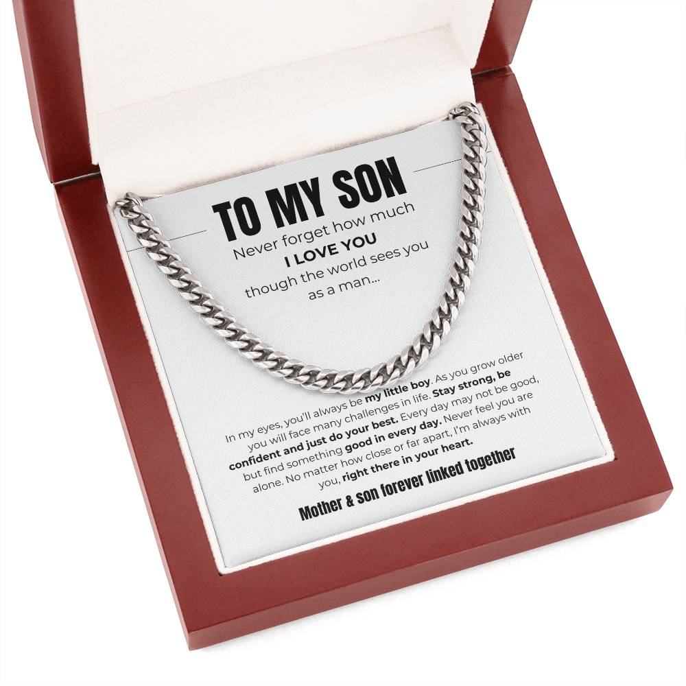 To My Son | Forever Linked Together | Cuban Link Chain