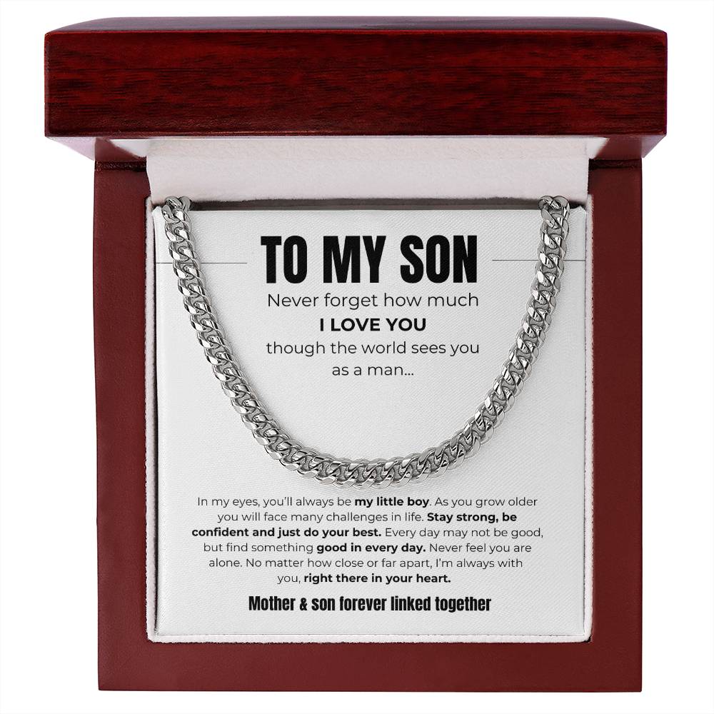 To My Son | Forever Linked Together | Cuban Link Chain