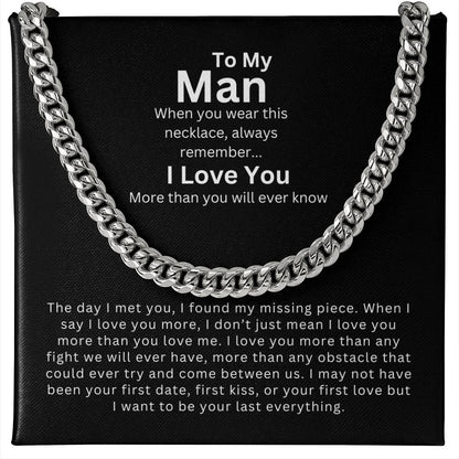 To My Man | My Missing Piece - Cuban Link Chain