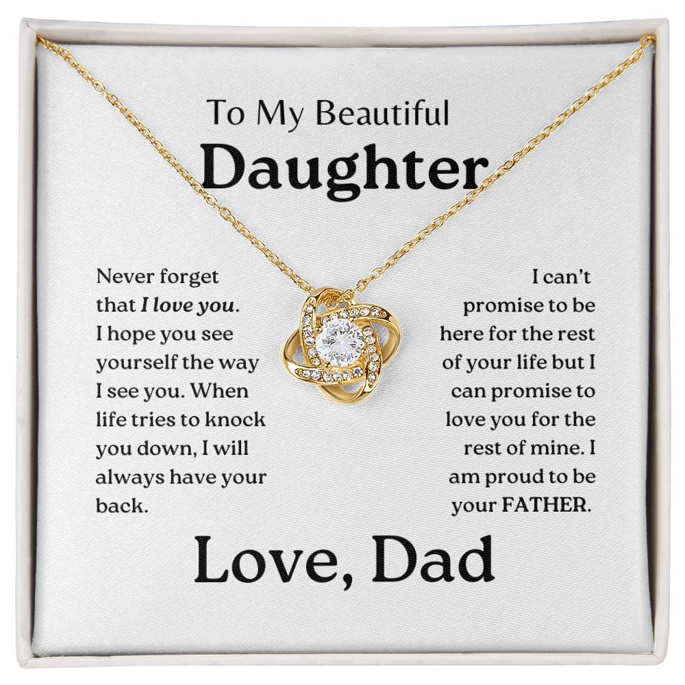 My Daughter | Dad has your back - Love Knot Necklace