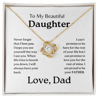 My Daughter | Dad has your back - Love Knot Necklace