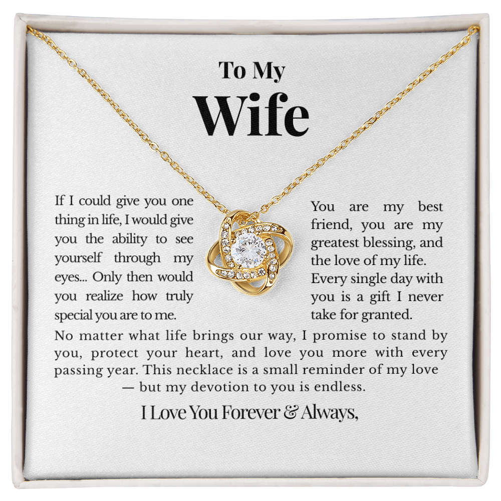 To My Wife – Personalized Love Knot Necklace