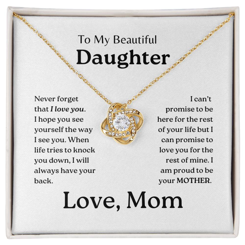 My Daughter | Mom has your back - Love Knot Necklace