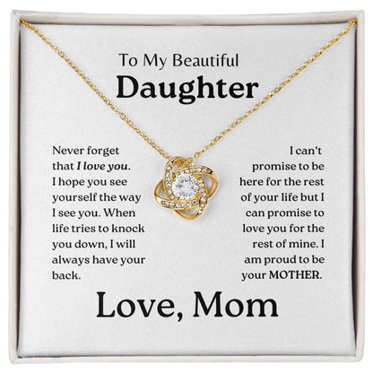 My Daughter | Mom has your back - Love Knot Necklace