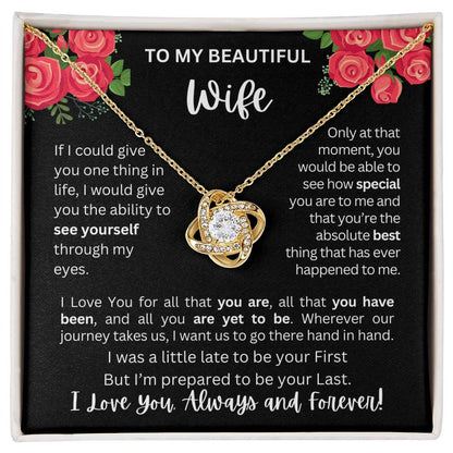 To My Wife | See Through My Eyes - Love Knot Necklace