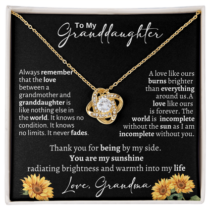 To My Granddaughter / From Grandma / Love Knot