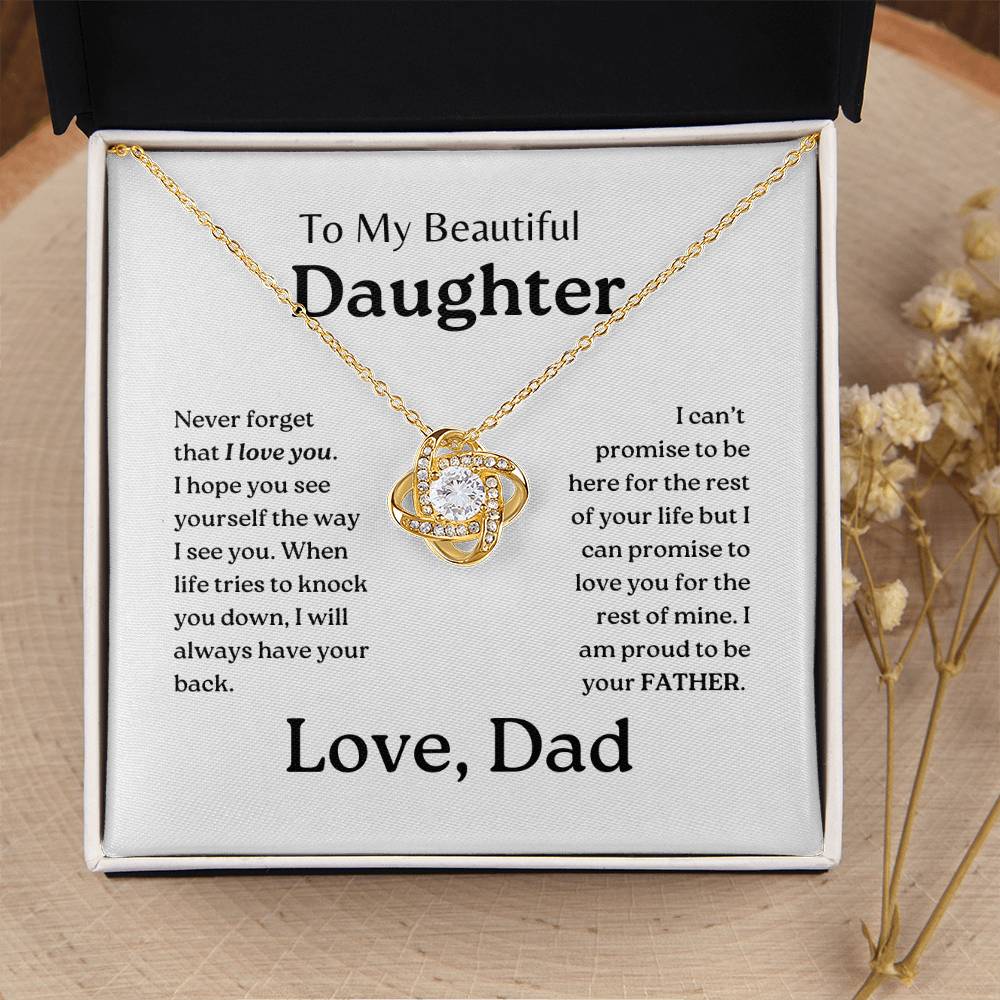 My Daughter | Dad has your back - Love Knot Necklace