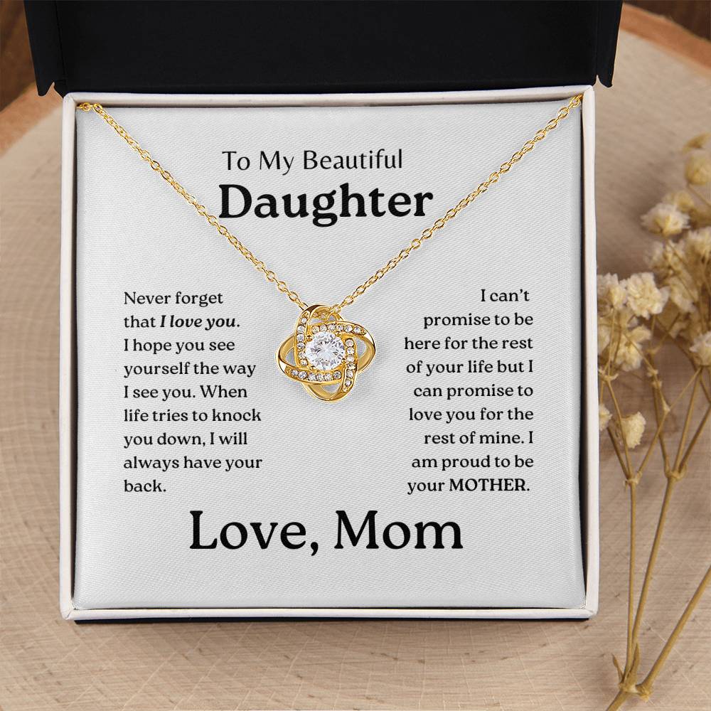 My Daughter | Mom has your back - Love Knot Necklace