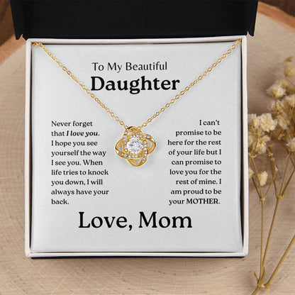 My Daughter | Mom has your back - Love Knot Necklace