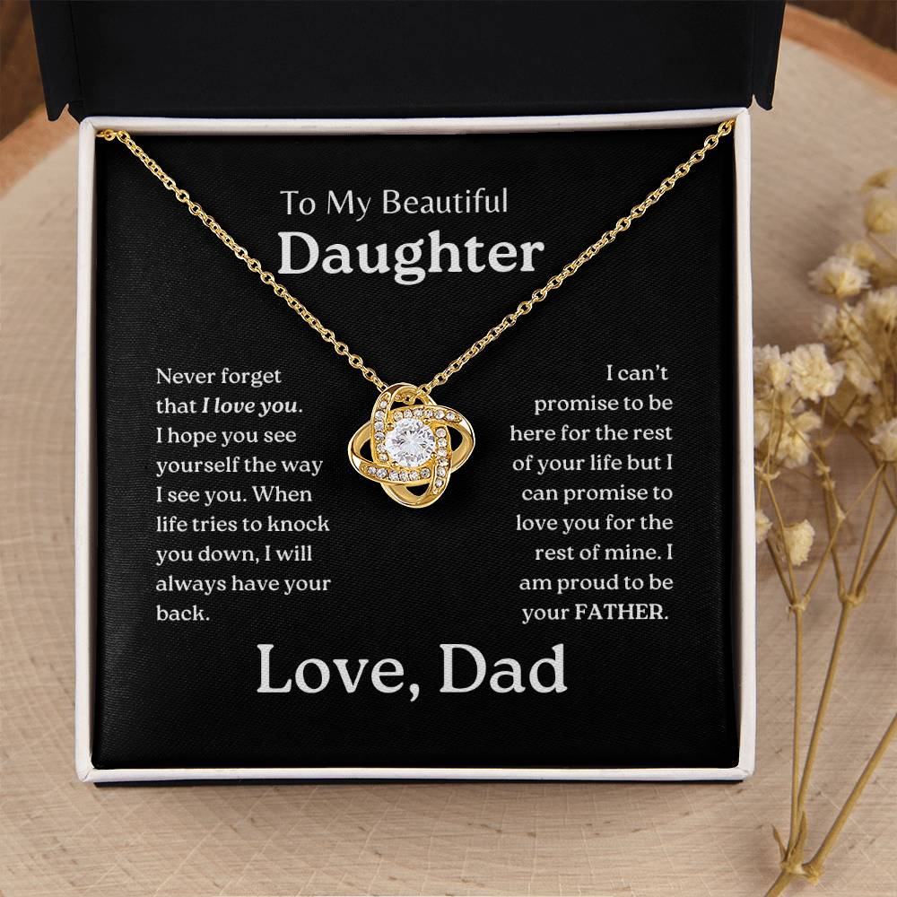 My Daughter | Dad has your back - Love Knot Necklace