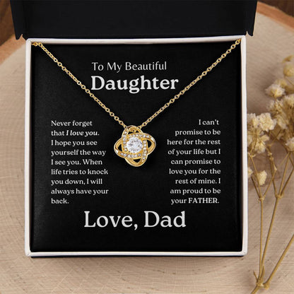 My Daughter | Dad has your back - Love Knot Necklace