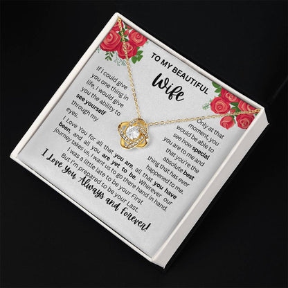 To My Wife | See Through My Eyes - Love Knot Necklace