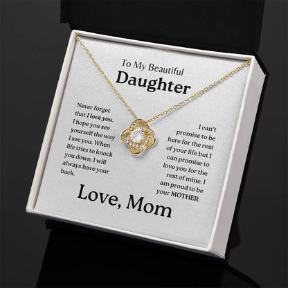 My Daughter | Mom has your back - Love Knot Necklace