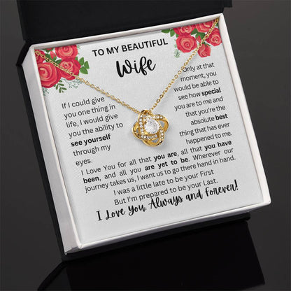 To My Wife | See Through My Eyes - Love Knot Necklace