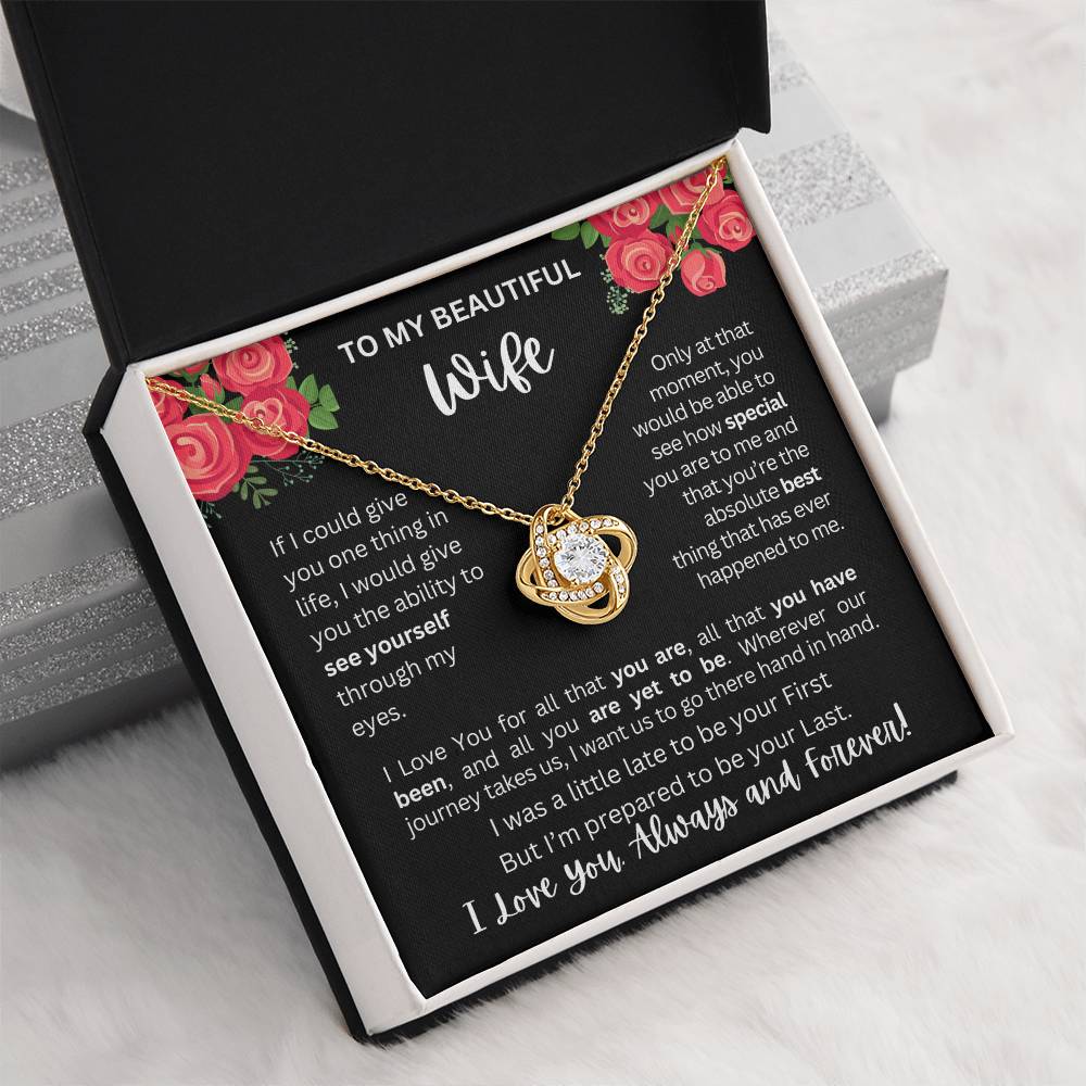 To My Wife | See Through My Eyes - Love Knot Necklace