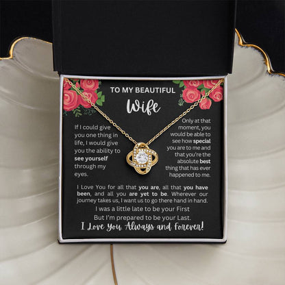 To My Wife | See Through My Eyes - Love Knot Necklace