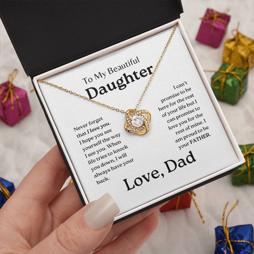 My Daughter | Dad has your back - Love Knot Necklace