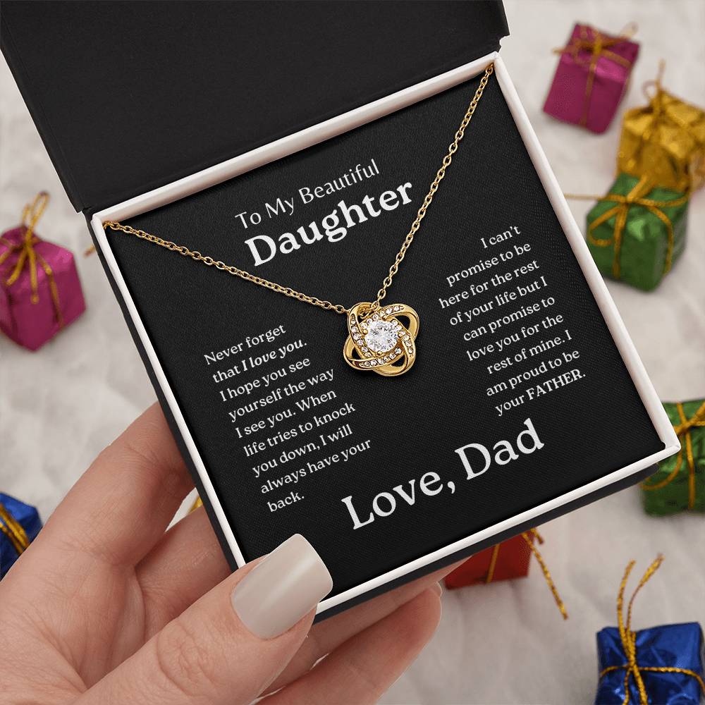 My Daughter | Dad has your back - Love Knot Necklace