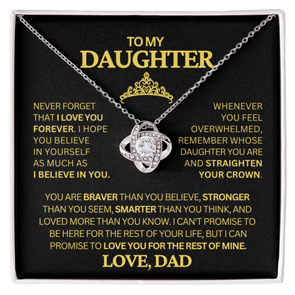To My Daughter | Never Forget | Love Knot Necklace