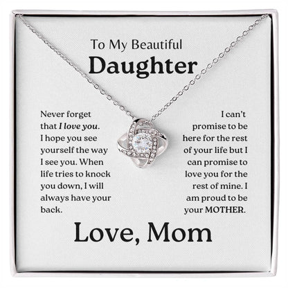 My Daughter | Mom has your back - Love Knot Necklace