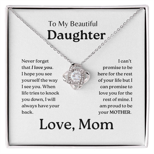 My Daughter | Mom has your back - Love Knot Necklace