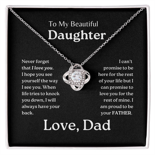 My Daughter | Dad has your back - Love Knot Necklace