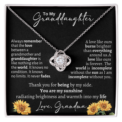 To My Granddaughter / From Grandma / Love Knot