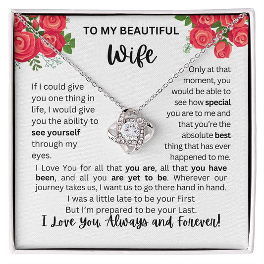 To My Wife | See Through My Eyes - Love Knot Necklace