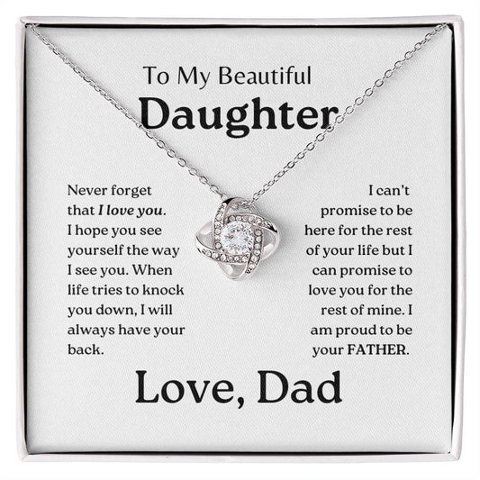 My Daughter | Dad has your back - Love Knot Necklace