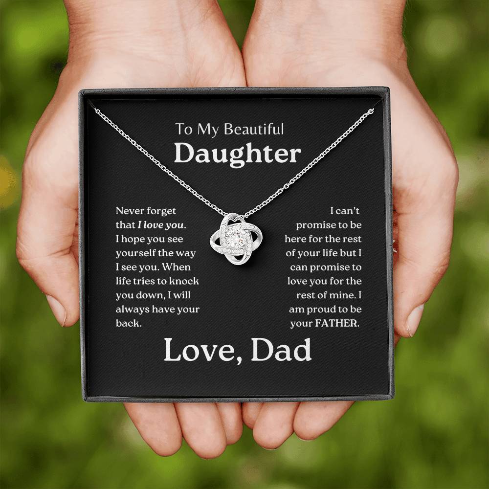 My Daughter | Dad has your back - Love Knot Necklace