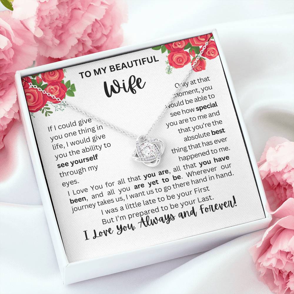 To My Wife | See Through My Eyes - Love Knot Necklace