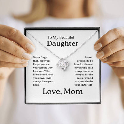 My Daughter | Mom has your back - Love Knot Necklace