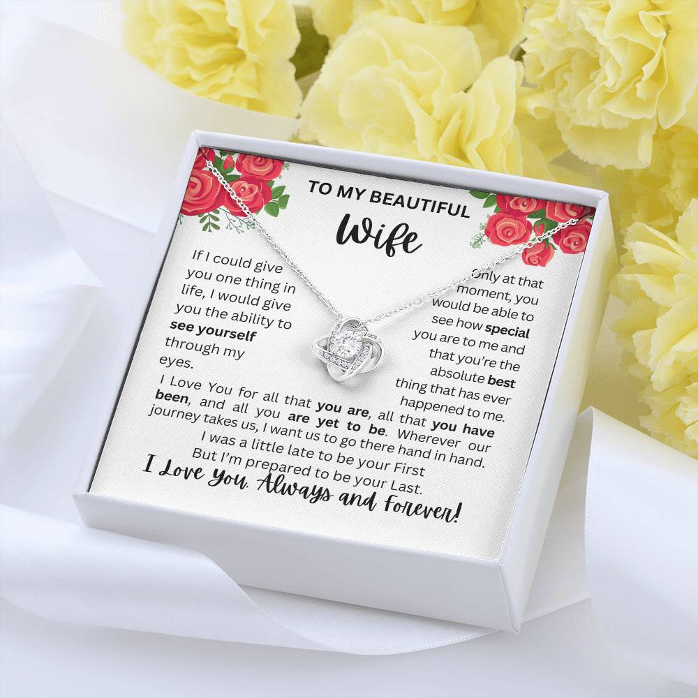 To My Wife | See Through My Eyes - Love Knot Necklace