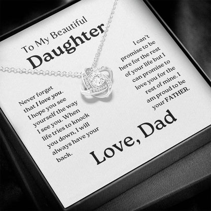 My Daughter | Dad has your back - Love Knot Necklace