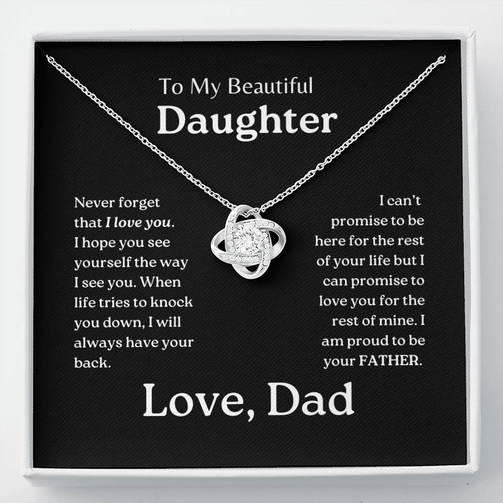 My Daughter | Dad has your back - Love Knot Necklace