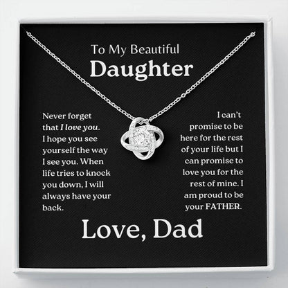 My Daughter | Dad has your back - Love Knot Necklace