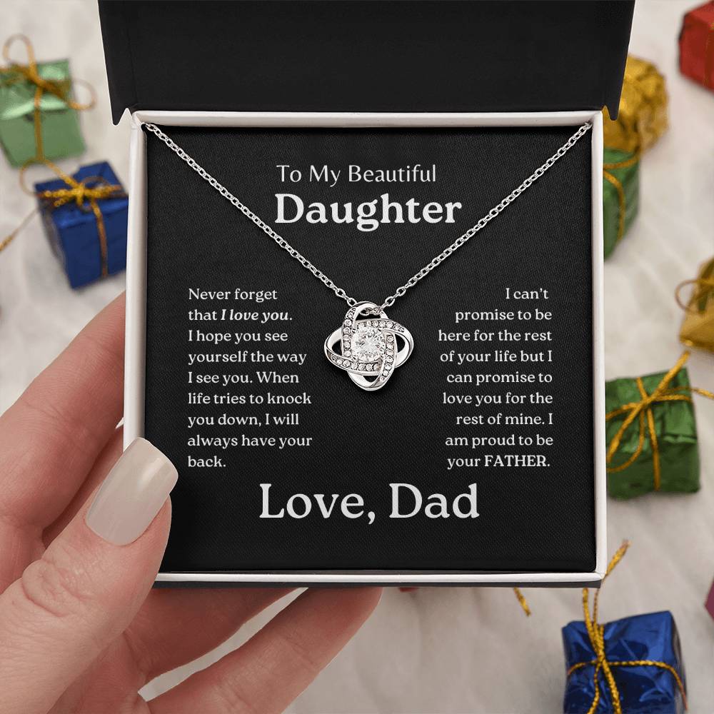 My Daughter | Dad has your back - Love Knot Necklace