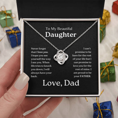 My Daughter | Dad has your back - Love Knot Necklace