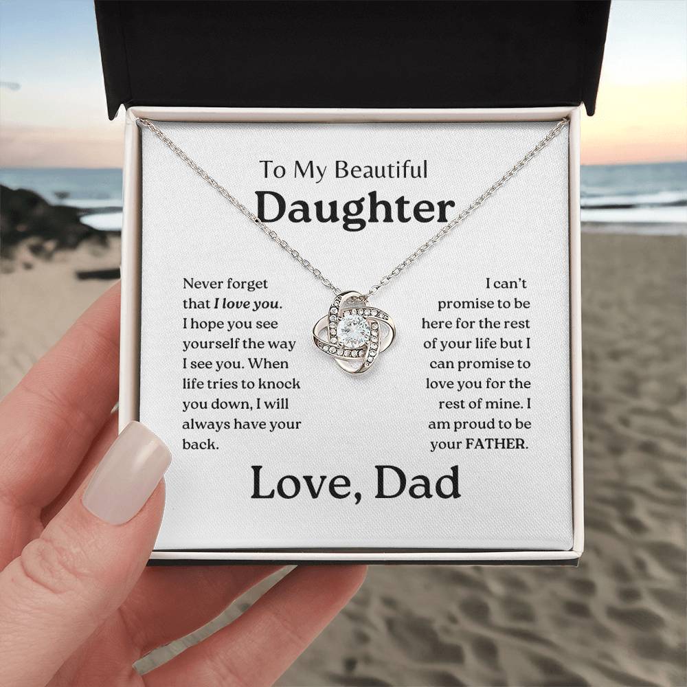 My Daughter | Dad has your back - Love Knot Necklace