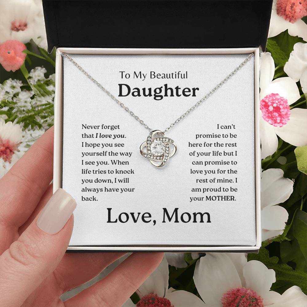 My Daughter | Mom has your back - Love Knot Necklace