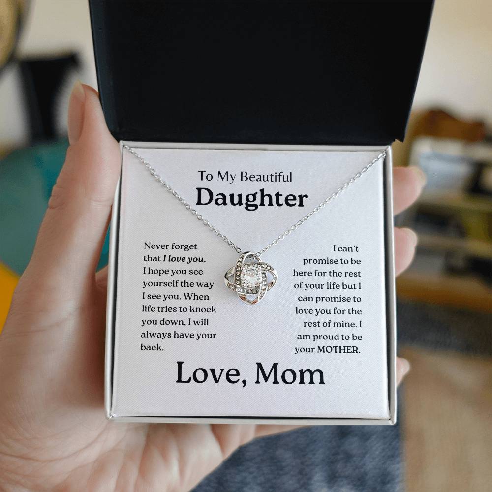 My Daughter | Mom has your back - Love Knot Necklace