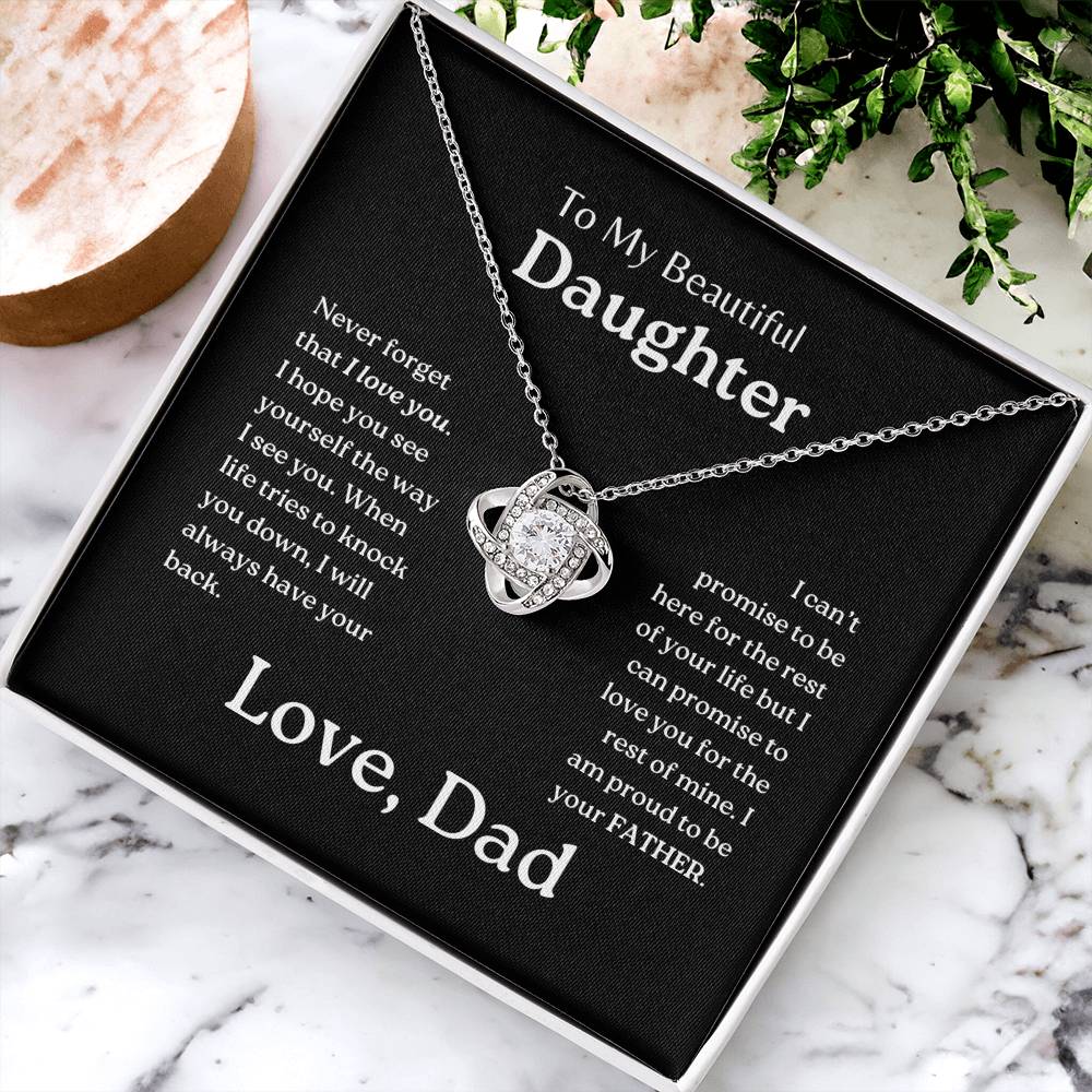 My Daughter | Dad has your back - Love Knot Necklace