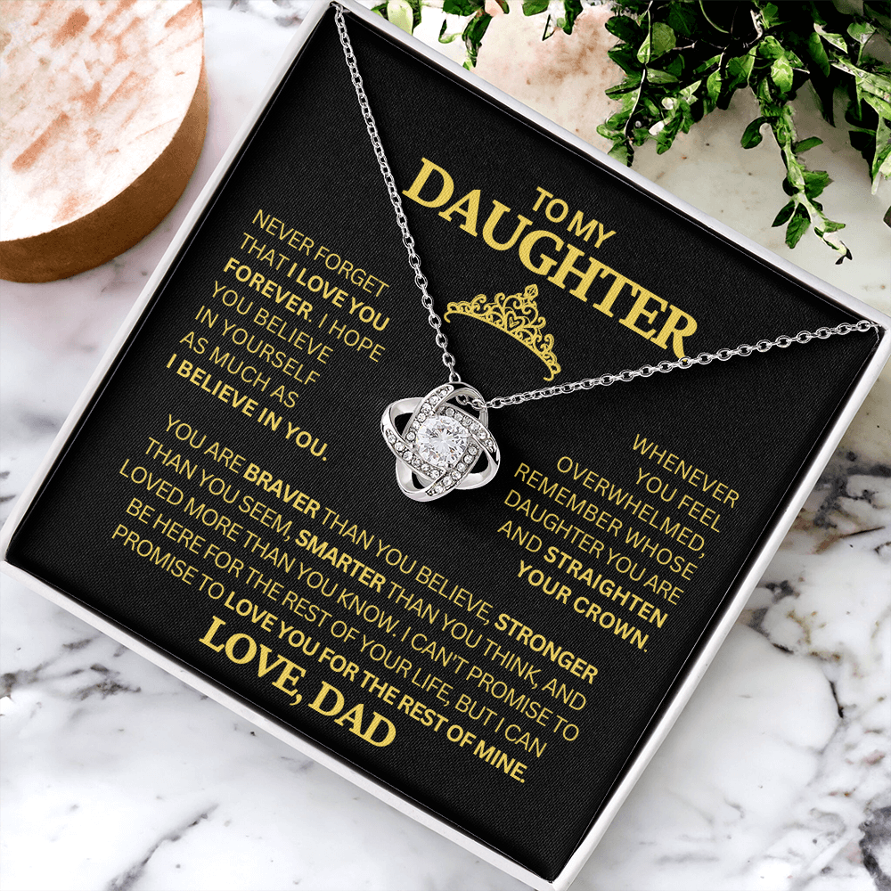 To My Daughter | Never Forget | Love Knot Necklace