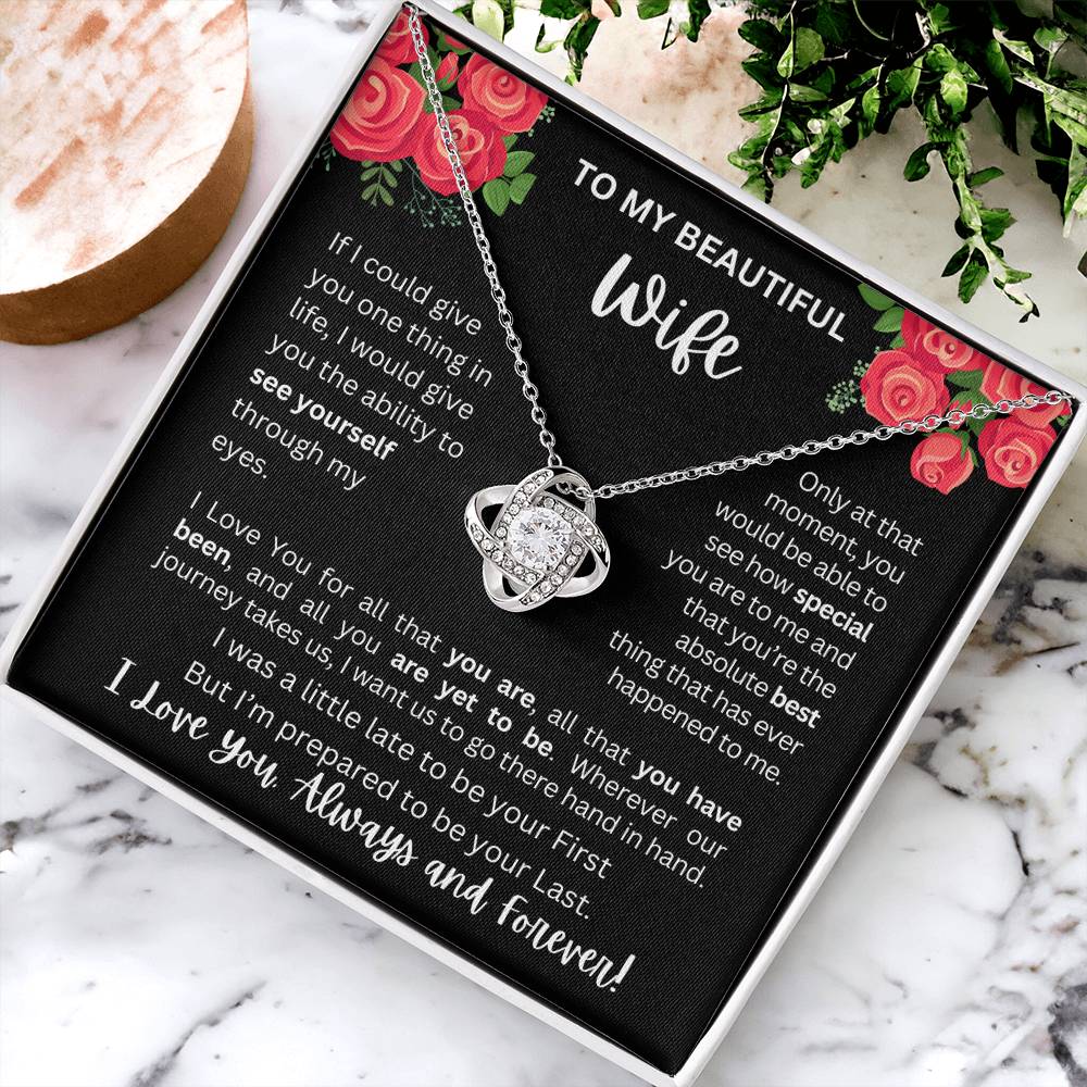 To My Wife | See Through My Eyes - Love Knot Necklace