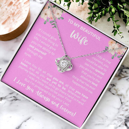 To My Wife | See Through My Eyes - Love Knot Necklace
